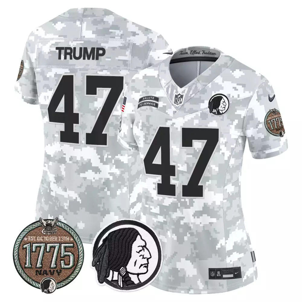 donald trump navy womens washington redskins 2024 salute to service establishment year patch vapor limited jersey all st