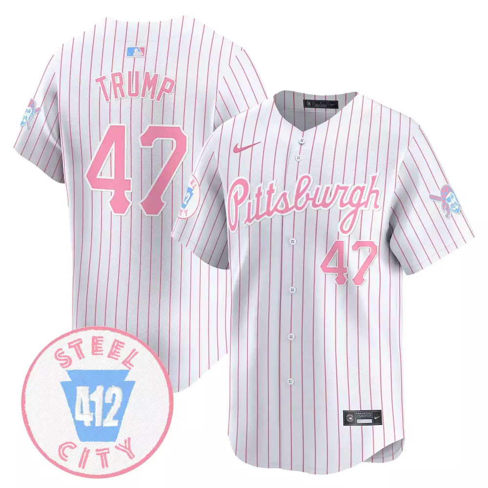 donald trump pinstripe unisex pittsburgh pirates bubblegum pink vapor premier limited jersey all stitched