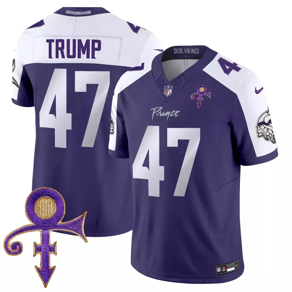 donald trump light blue womens vikings 2024 prince vapor limited jersey all stitched