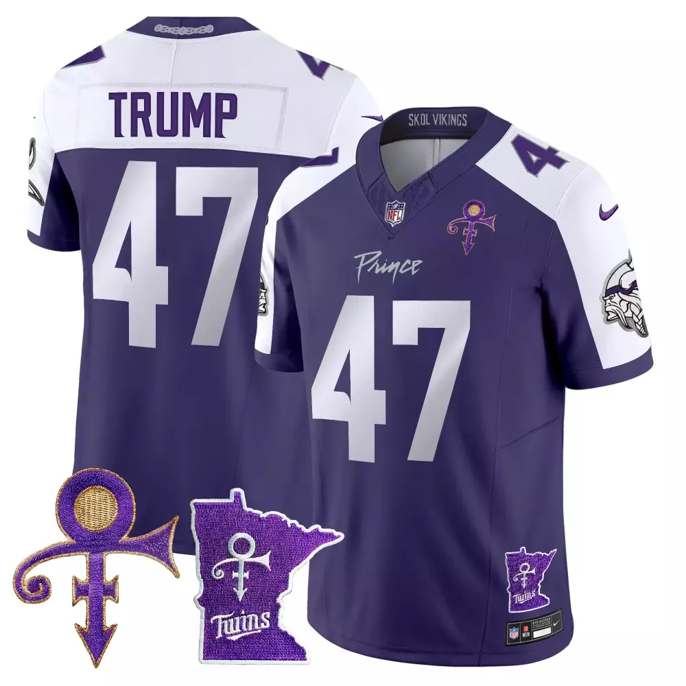 donald trump light blue womens vikings 2024 prince vapor limited jersey all stitched
