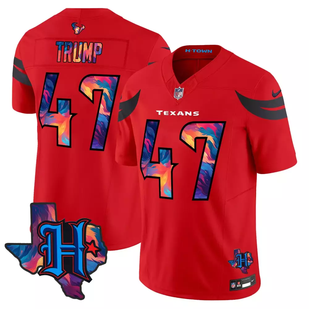 donald trump red mens houston texans 2024 special vapor limited jersey all stitched