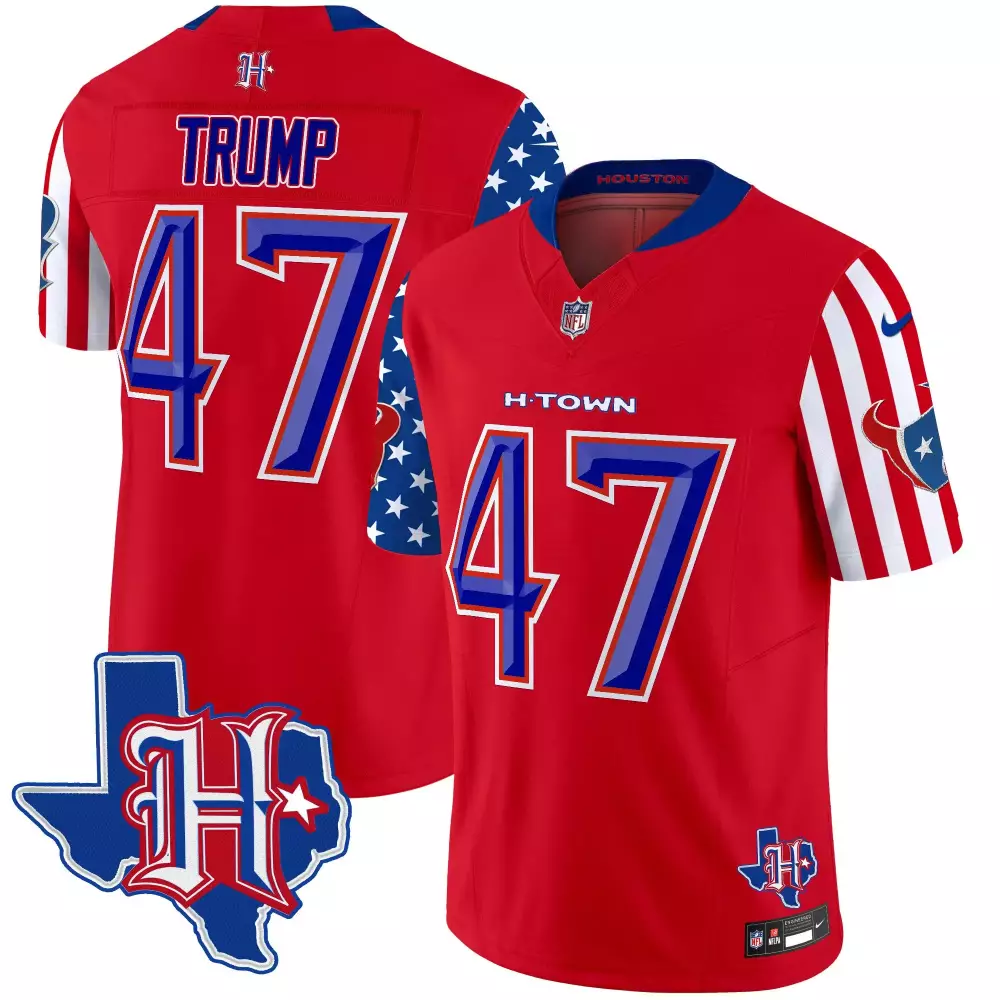 donald trump red mens houston texans 2024 special vapor limited jersey all stitched
