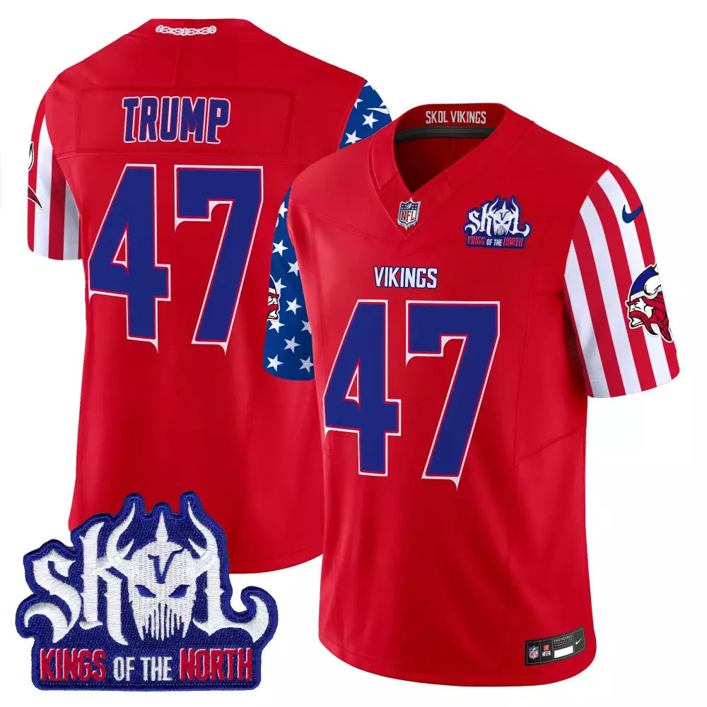 donald trump red mens vikings american style vapor limited jersey all stitched