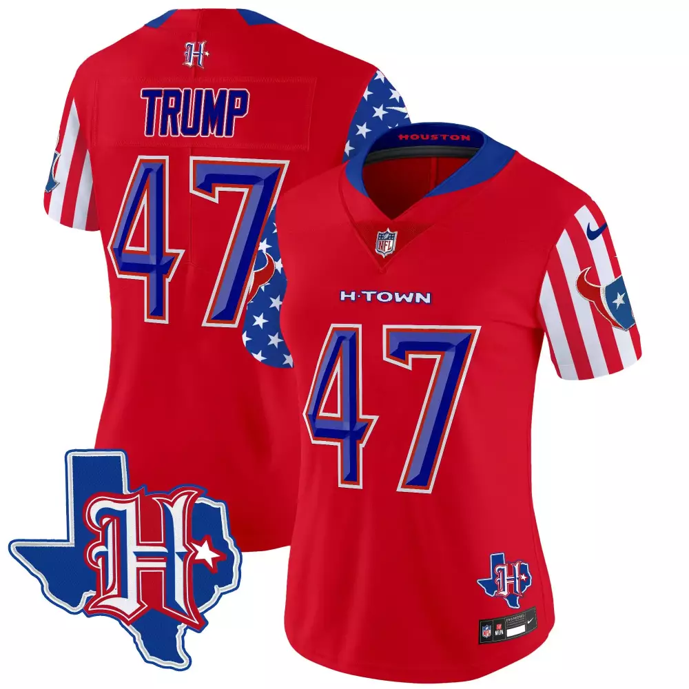 donald trump red mens houston texans 2024 special vapor limited jersey all stitched