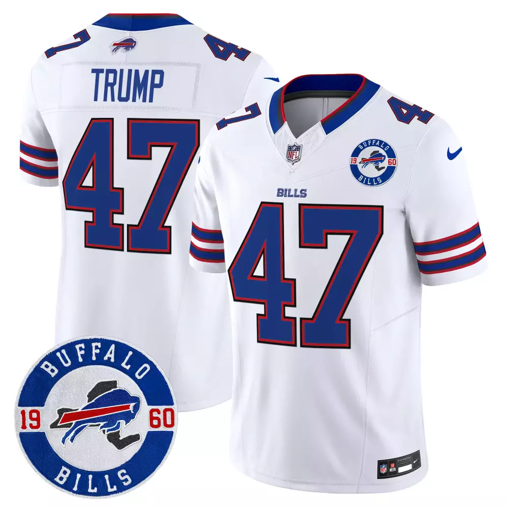 donald trump white mens buffalo bills 2024 afc east division champions gold trim vapor limited jersey all stitched