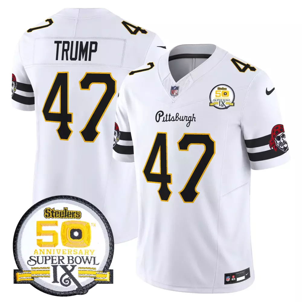 donald trump white mens pittsburgh steelers 2024 vapor limited jersey all stitched