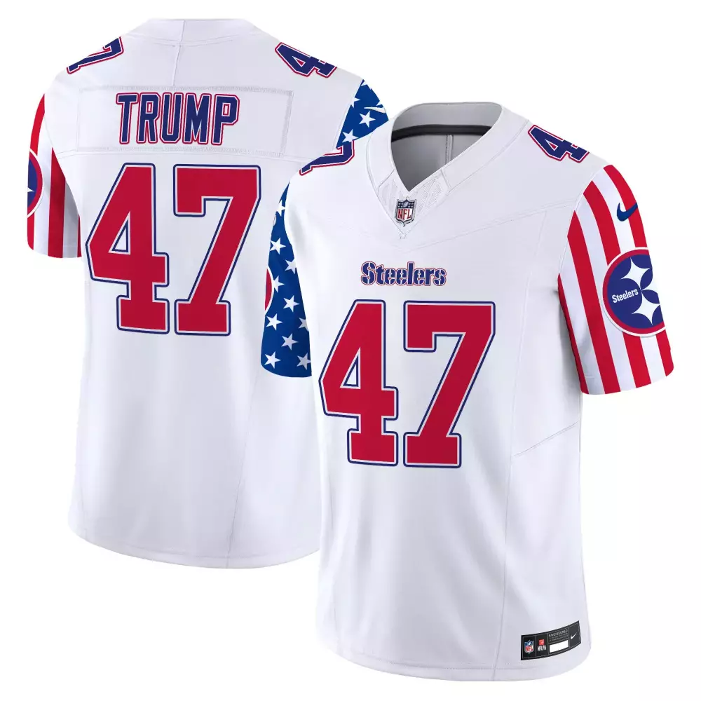 donald trump white mens pittsburgh steelers 2024 vapor limited jersey all stitched