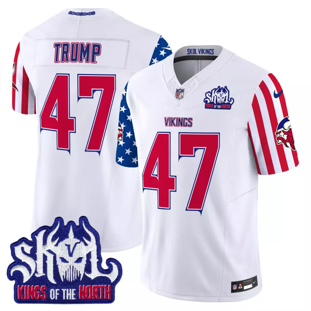 donald trump white mens vikings american style vapor limited jersey all stitched