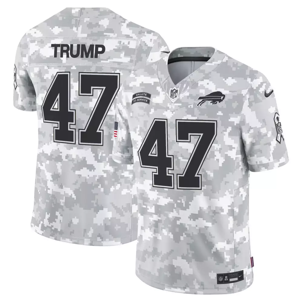 donald trump youth buffalo bills 2024 salute to service vapor limited jersey arctic camo all stitched