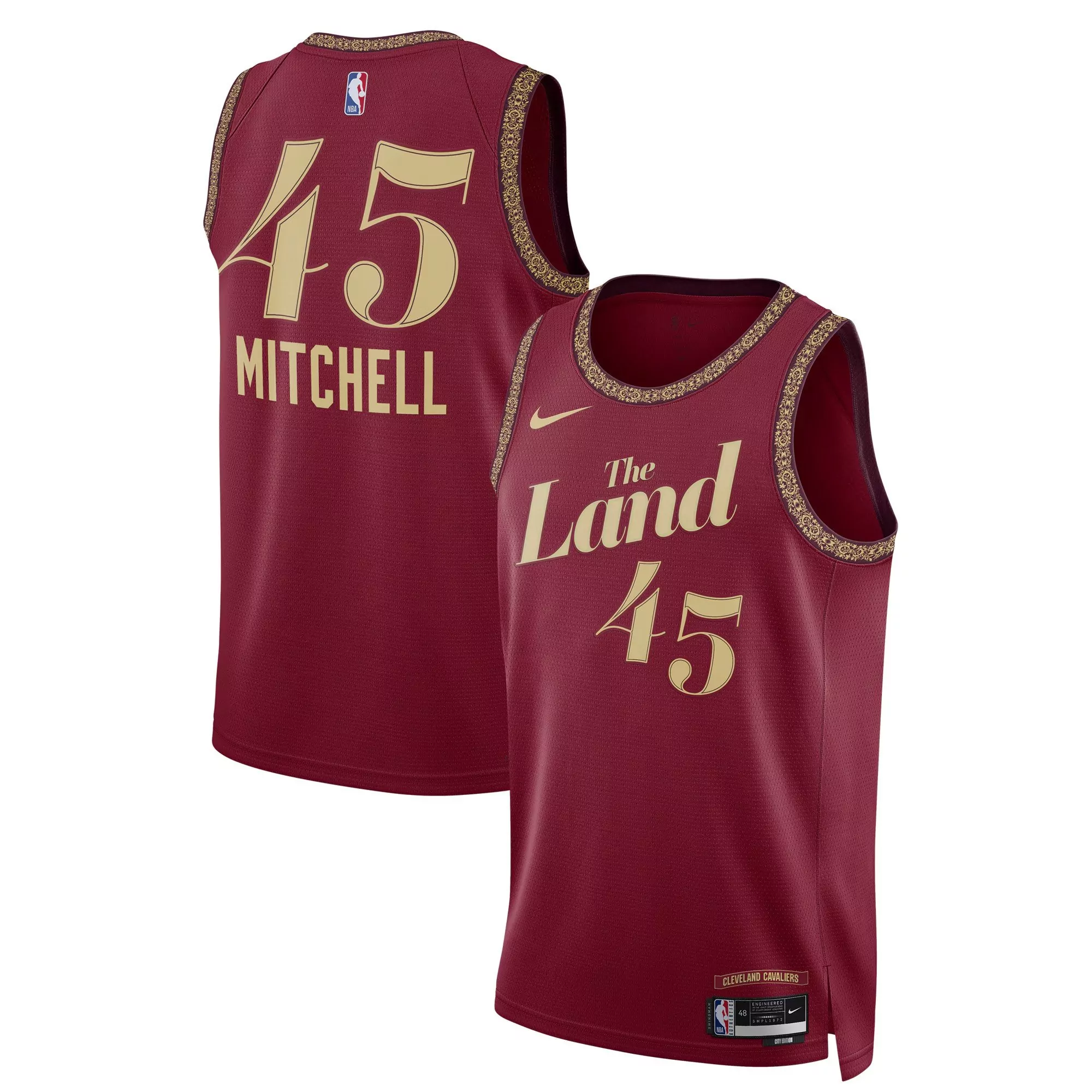 darius garland white gold mens cleveland cavaliers swingman jersey v2 all stitched