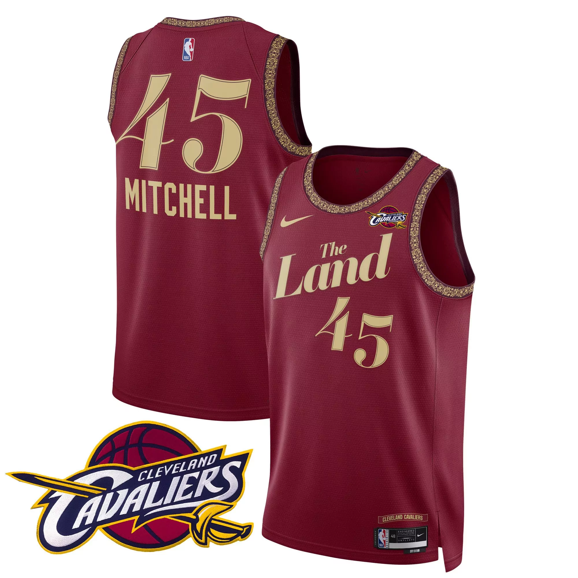 darius garland white gold mens cleveland cavaliers swingman jersey v2 all stitched