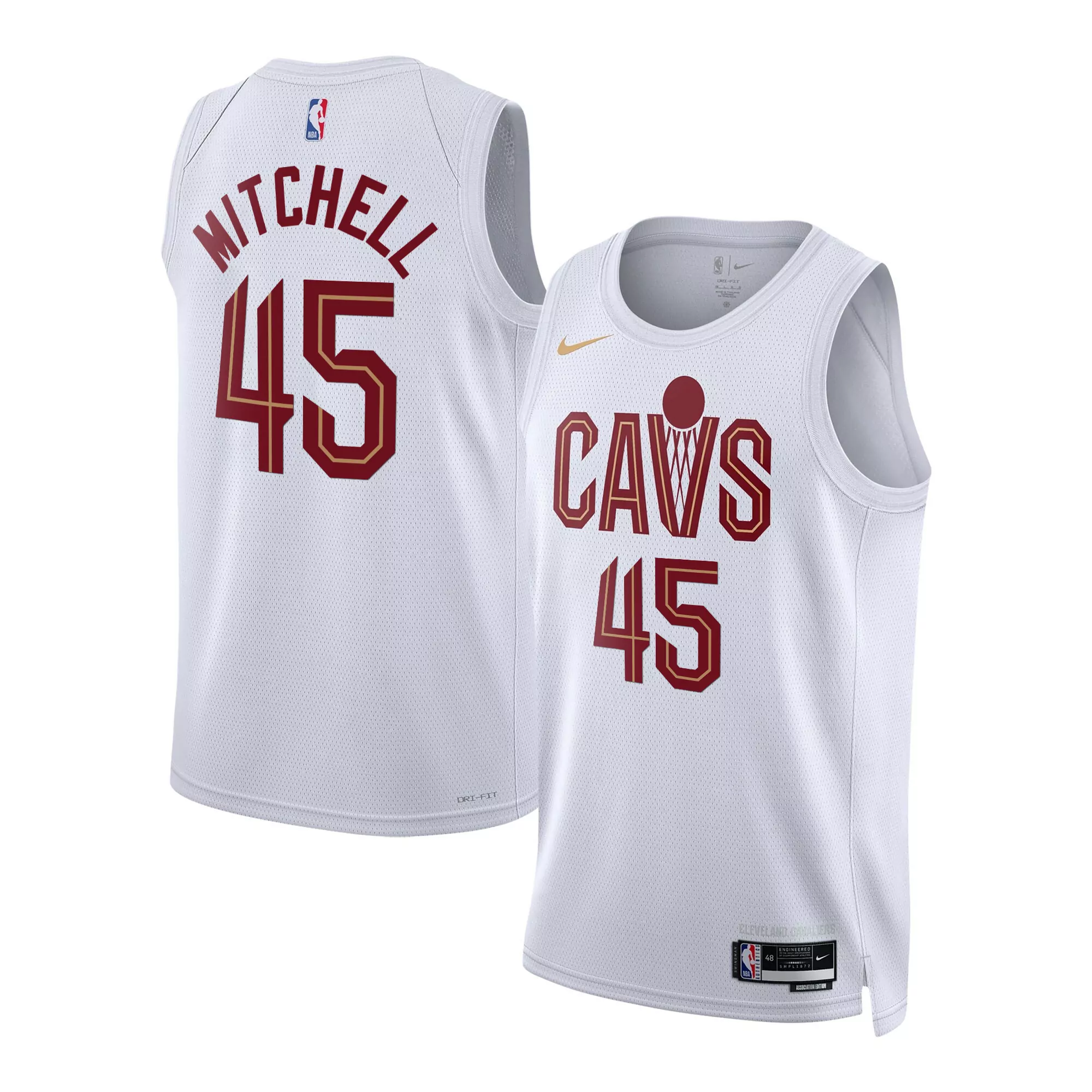 darius garland white gold mens cleveland cavaliers swingman jersey v2 all stitched