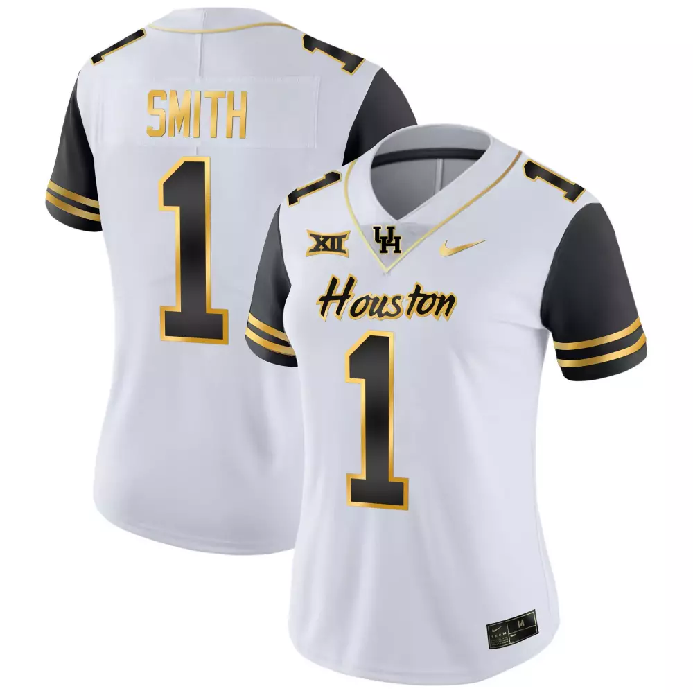 donovan smith black sleeves womens houston cougars 2023 oilers inspired gold jersey all stitched