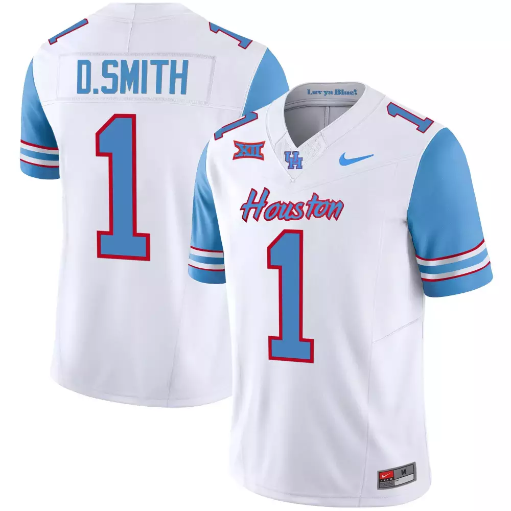 donovan smith blue sleeves donovan smith mens houston cougars 2023 oilers inspired vapor jersey all stitched