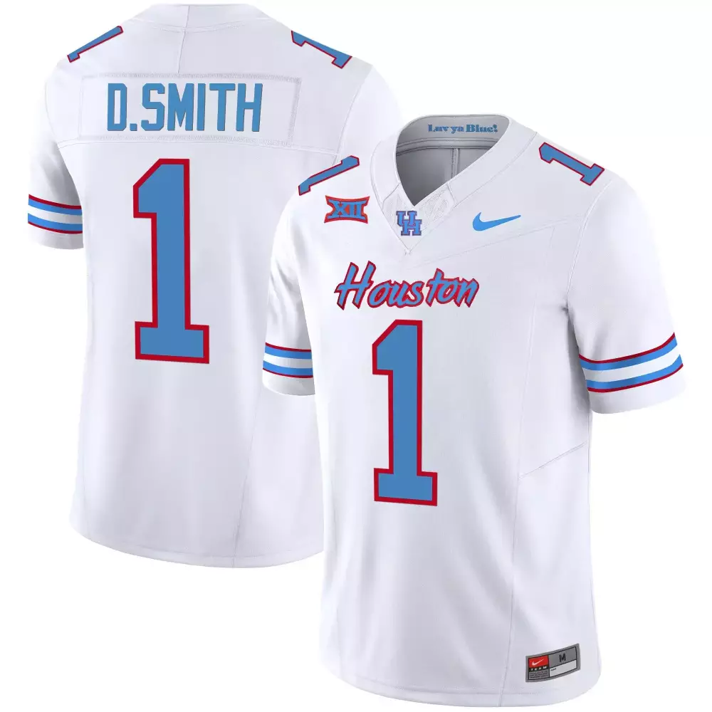 donovan smith white mens houston cougars 2023 oilers inspired vapor jersey all stitched
