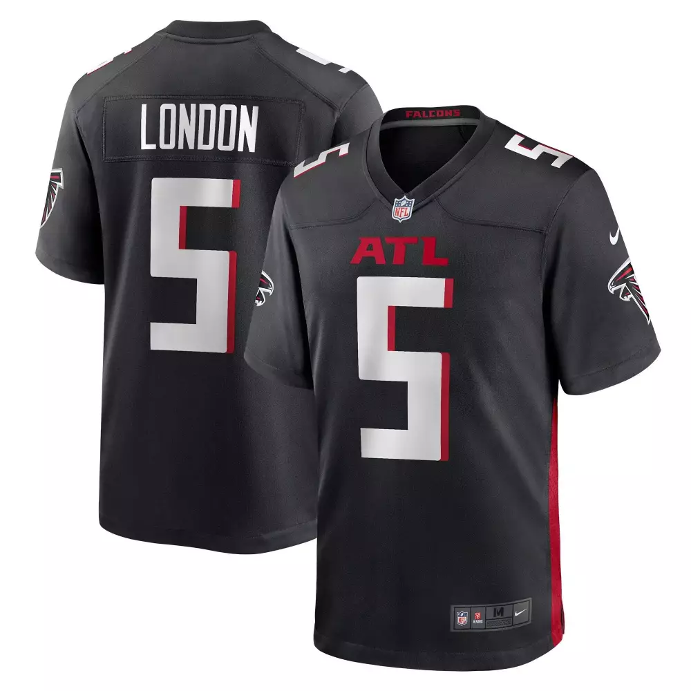 drake london men atlanta falcons black game jersey all stitched