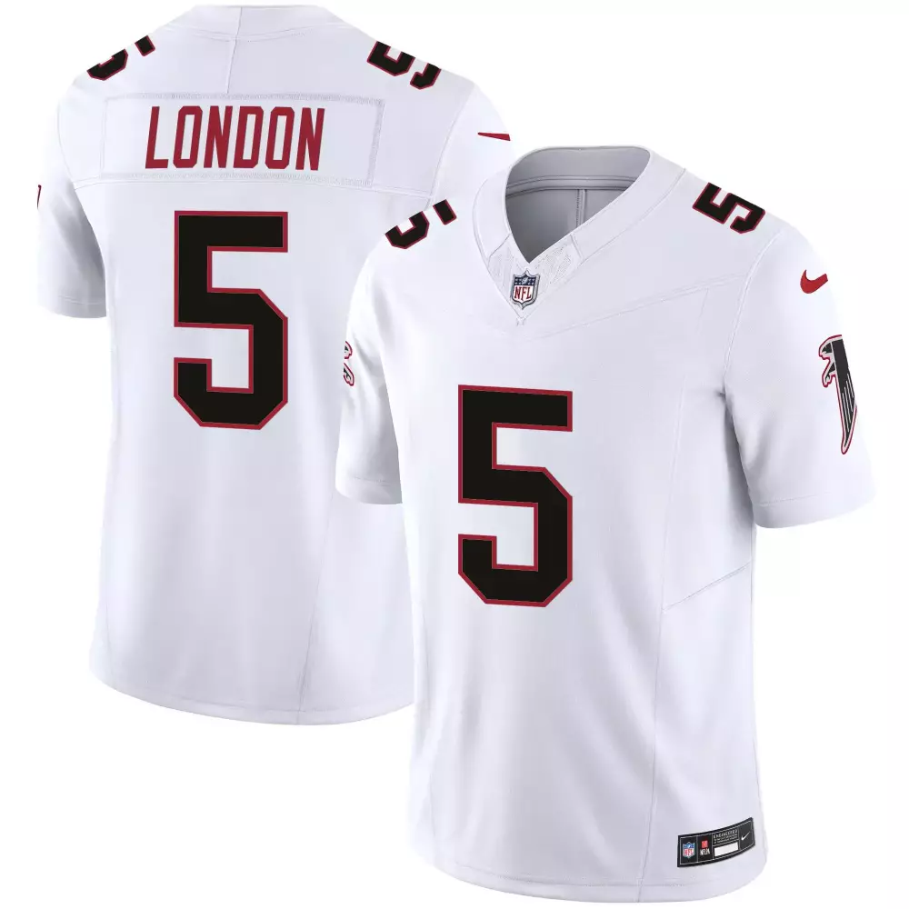 drake london men atlanta falcons black game jersey all stitched