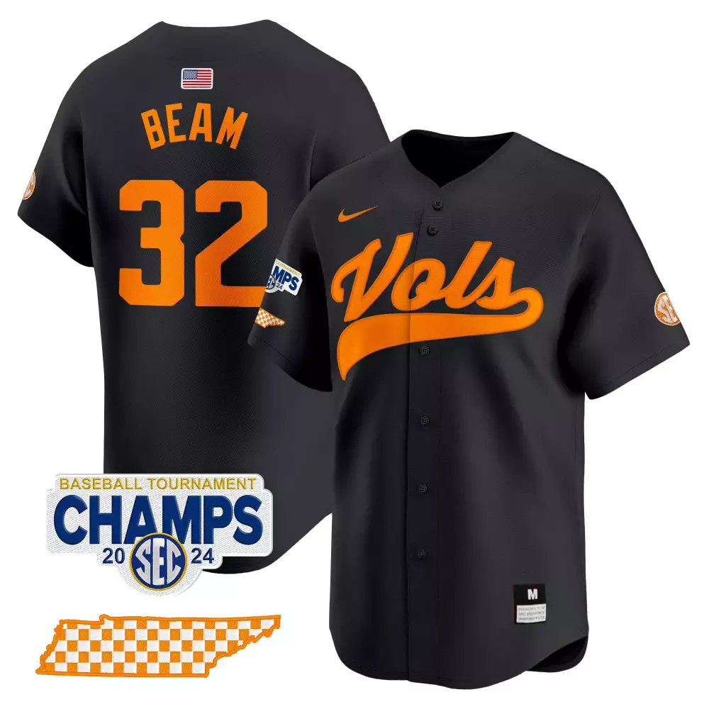 Beam Drew Tennessee Volunteers 2024 Tournament Champions Vapor Premier Limited Jersey | Black Stitched | For Men, Women & Youth