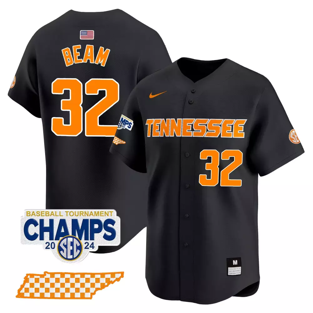 Beam Drew Tennessee Volunteers 2024 Tournament Champions Vapor Premier Limited Jersey | Black Stitched | For Men, Women & Youth