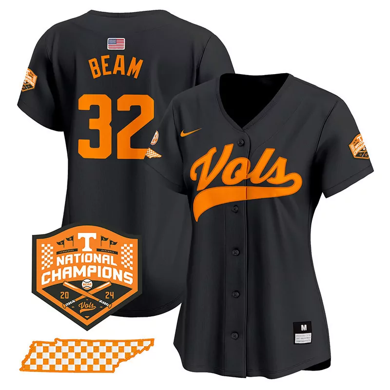 Beam Drew Tennessee Volunteers 2024 Champions Vapor Premier Limited Jersey | Black Women's Edition | For Men, Women & Youth