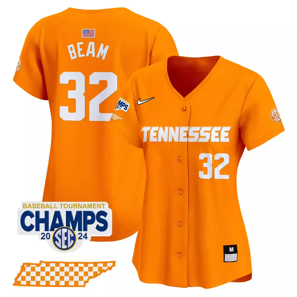 Drew Beam Orange Women's Tennessee Volunteers 2024 Tournament Champions Jersey V2 | Vapor Premier Limited Edition | Fan Gear for Men, Women & Youth