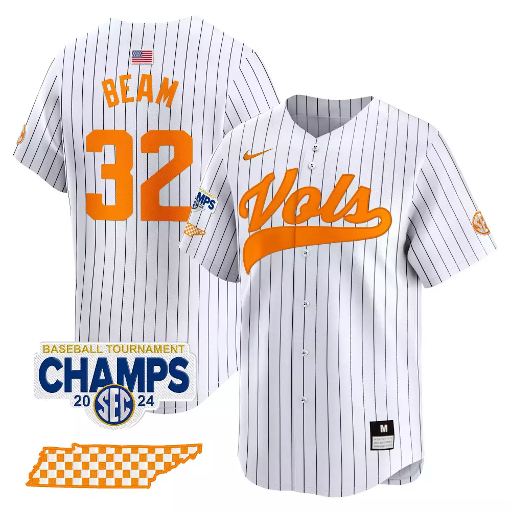 drew beam orange womens tennessee volunteers 2024 tournament champs world series vapor premier limited jersey all stitch