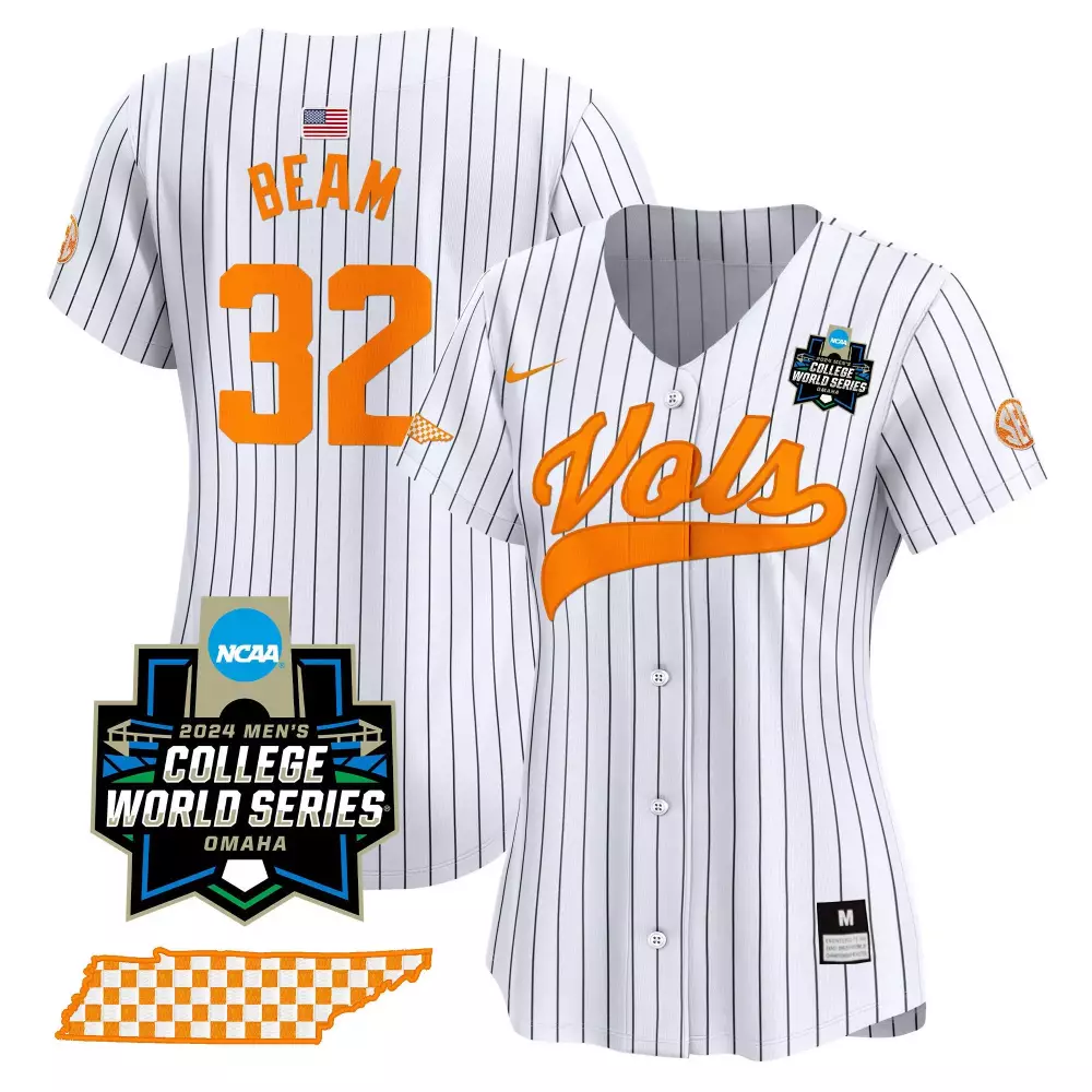 Drew Beam Tennessee Volunteers 2024 College World Series Vapor Premier Limited Jersey V2 | Black Gold Stitched Style | For Men, Women & Youth