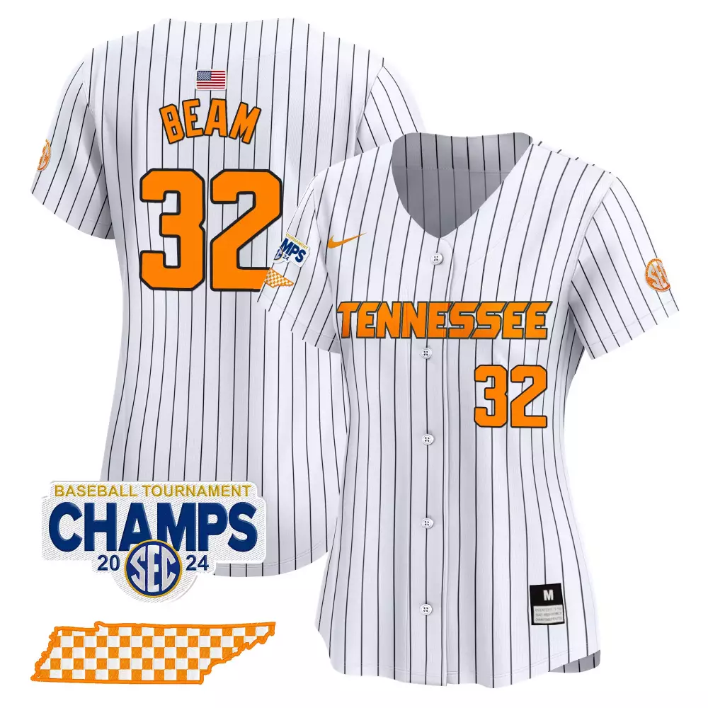 Drew Beam Tennessee Volunteers 2024 Tournament Champions Women's V2 Limited Jersey | Vapor Premier Stitched Fan Gear | For Men, Women & Youth
