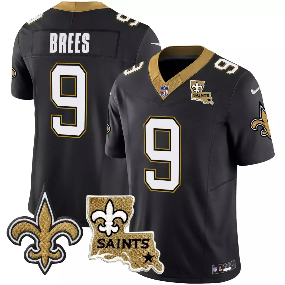 Drew Brees Black Vapor Limited Jersey | New Orleans Saints Patch Style | Stitched Fan Gear for Men, Women & Youth