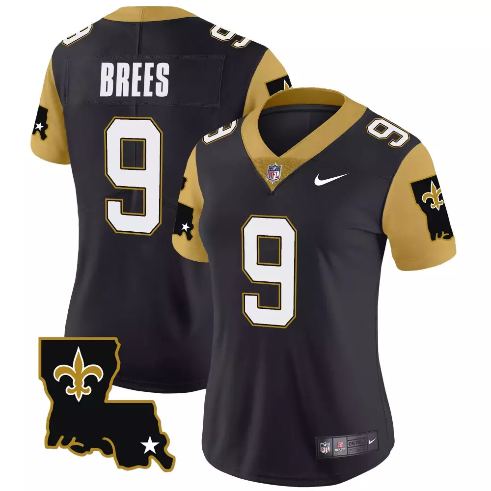 Drew Brees Black 1987 Legacy Vapor Limited Jersey | New Orleans Saints Style | Stitched Fan Gear for Women