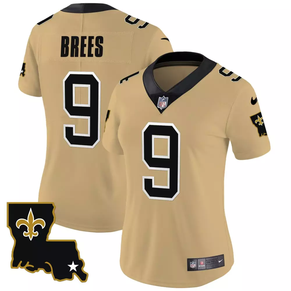 drew brees gold womens new orleans saints 1987 legacy vapor jersey all stitched