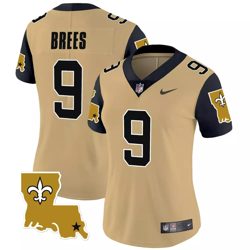 drew brees gold womens new orleans saints 1987 legacy vapor jersey all stitched