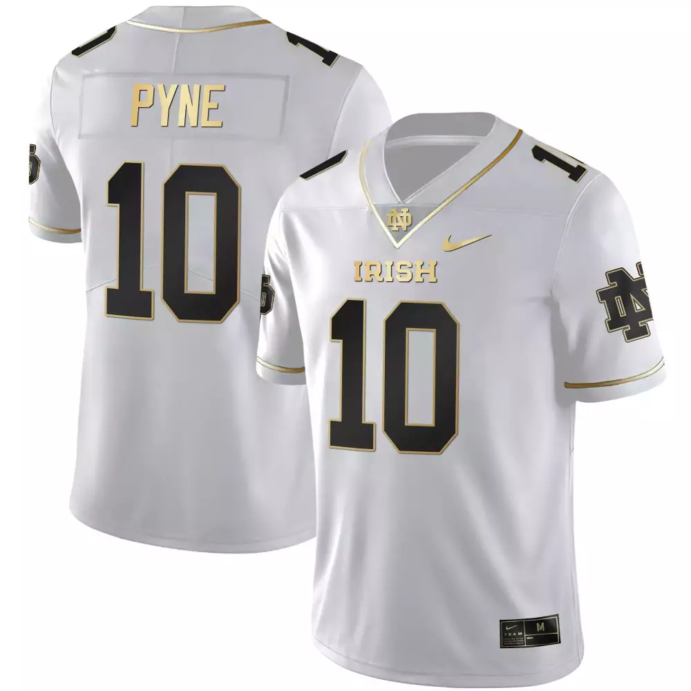 chris tyree white gold womens notre dame fighting irish gold vapor limited jersey all stitched