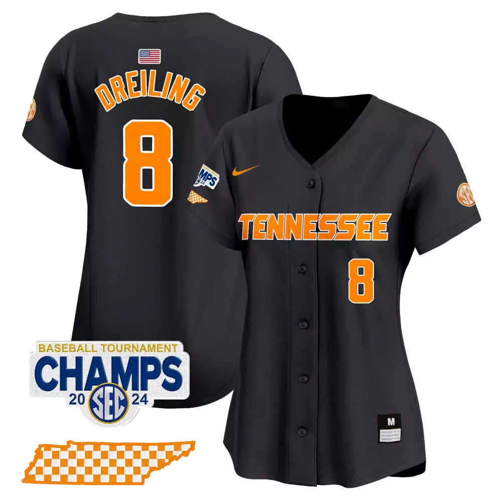 Dylan Dreiling Black Women's Tennessee Volunteers 2024 Tournament Champions Vapor Premier Limited Jersey V2 | All Stitched | For Women, Men & Youth