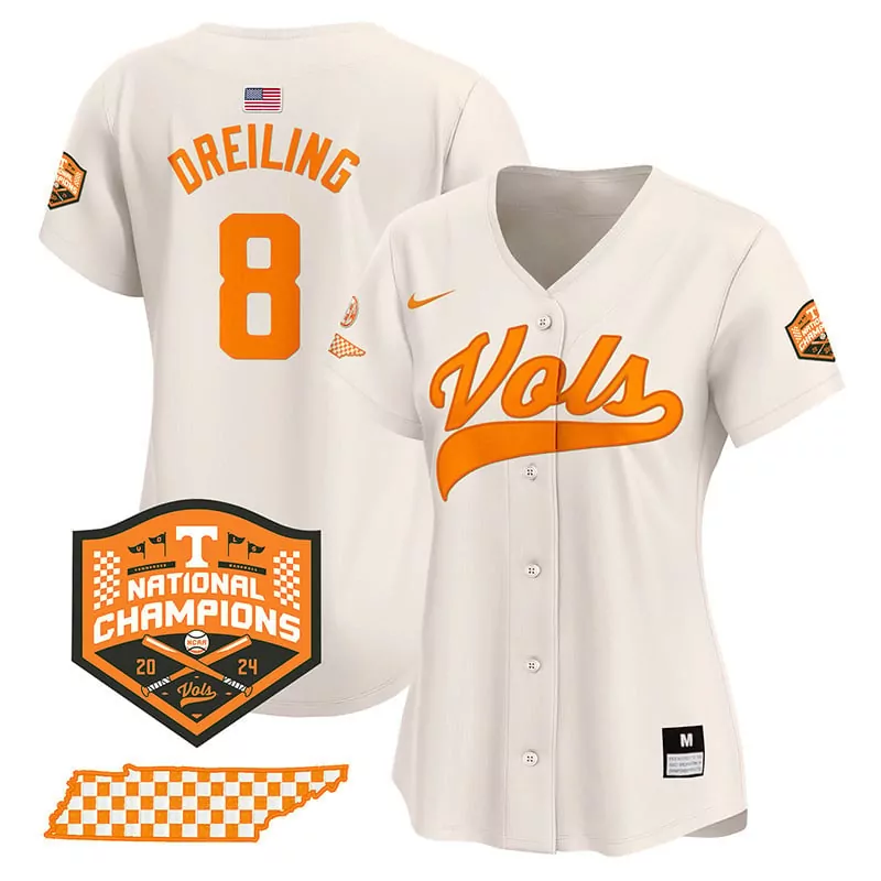 Dylan Dreiling Cream Tennessee Volunteers 2024 Tournament Champions Vapor Premier Limited Jersey | All Stitched | For Men, Women & Youth