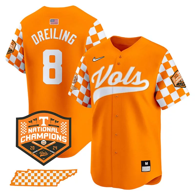 dylan dreiling orange mens tennessee volunteers 2024 tournament champions vapor premier limited jersey v2 all stitched