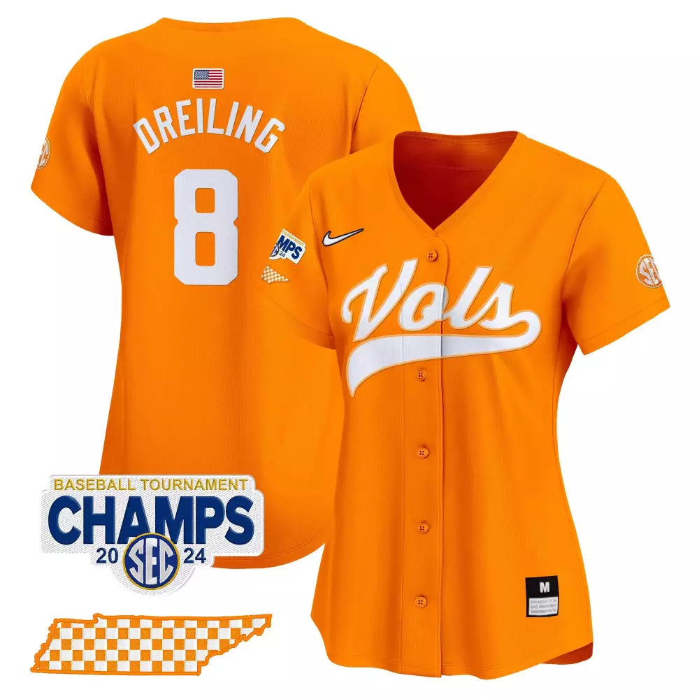 dylan dreiling orange womens tennessee volunteers 2024 college world series vapor premier limited jersey all stitched