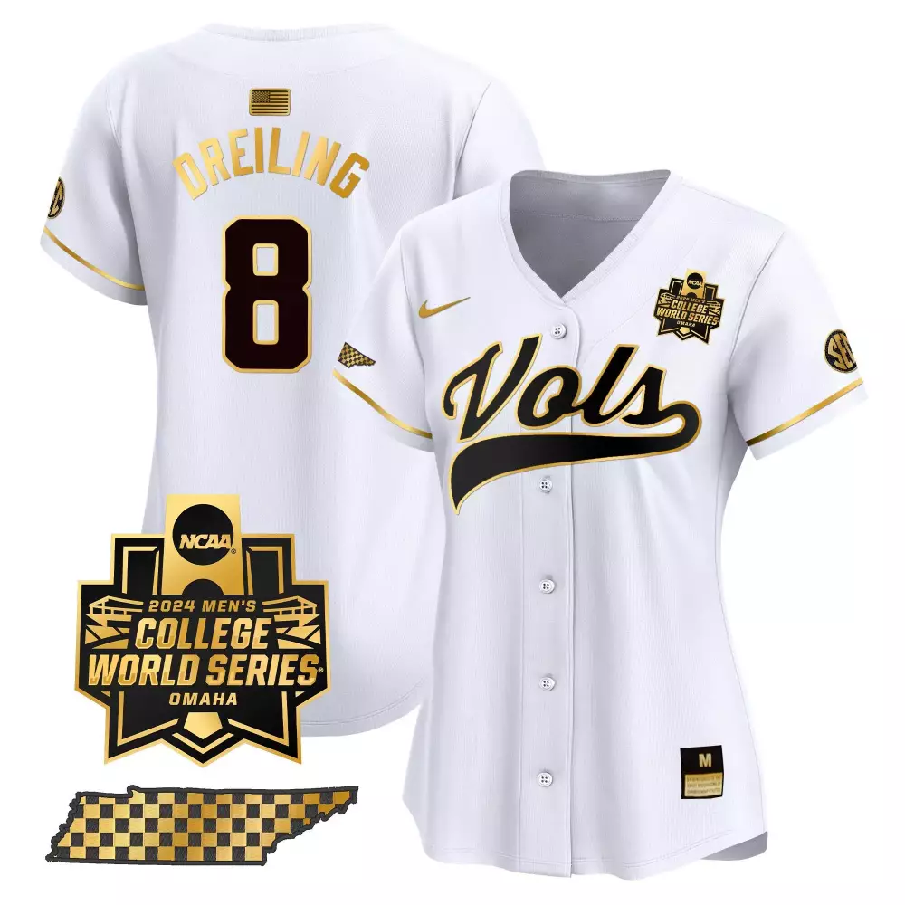 dylan dreiling white gold mens tennessee volunteers checkerboard 2024 champions vapor premier limited jersey all stitche