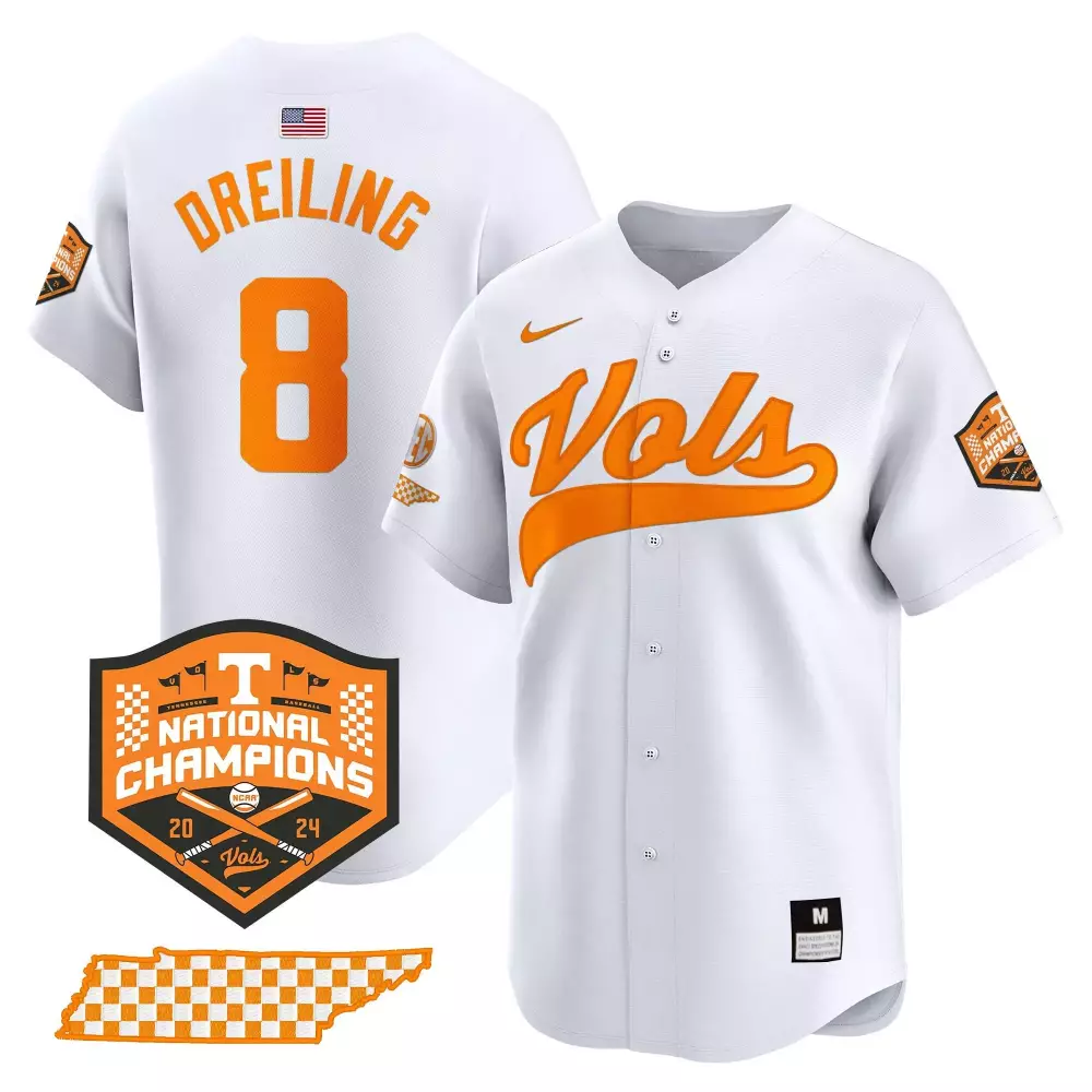 dylan dreiling white gold womens tennessee volunteers 2024 tournament champions vapor premier limited jersey all stitche