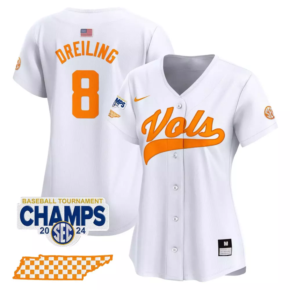 dylan dreiling white womens tennessee volunteers 2024 tournament champions vapor premier limited jersey all stitched