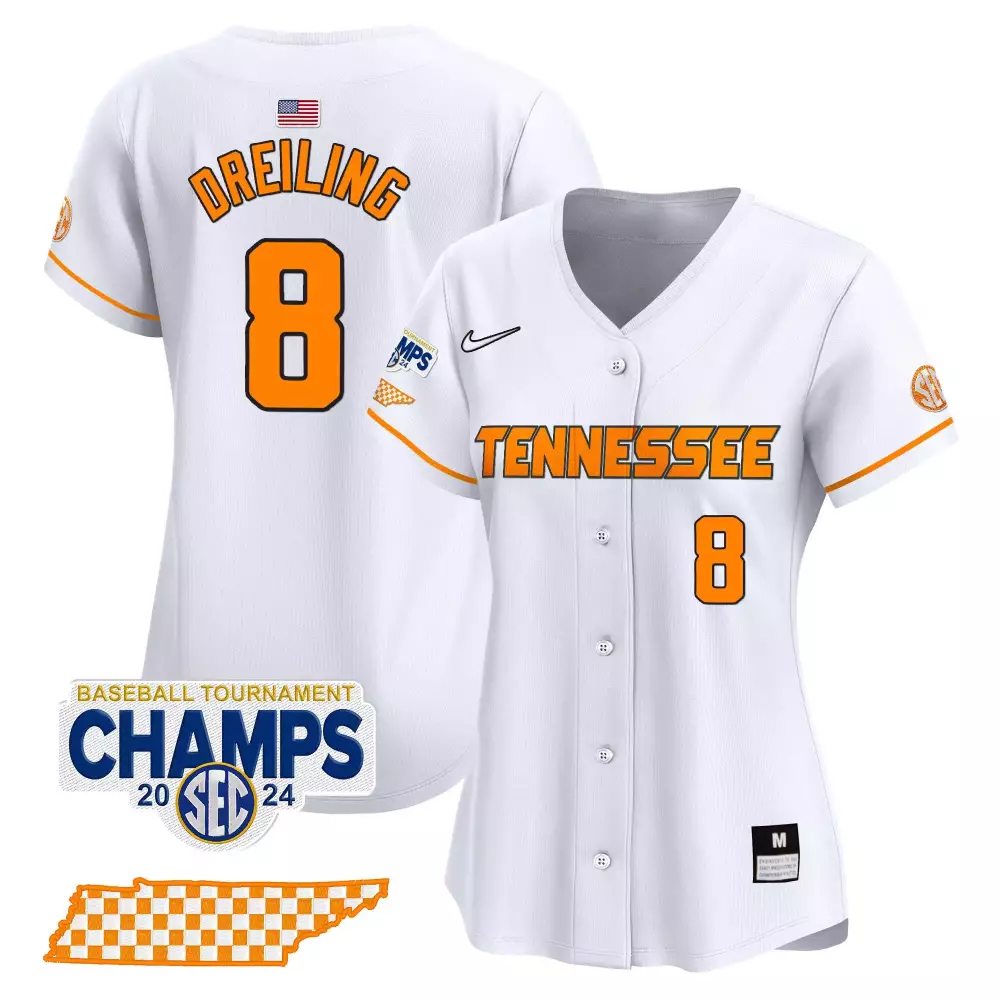 dylan dreiling white womens tennessee volunteers 2024 tournament champions vapor premier limited jersey all stitched