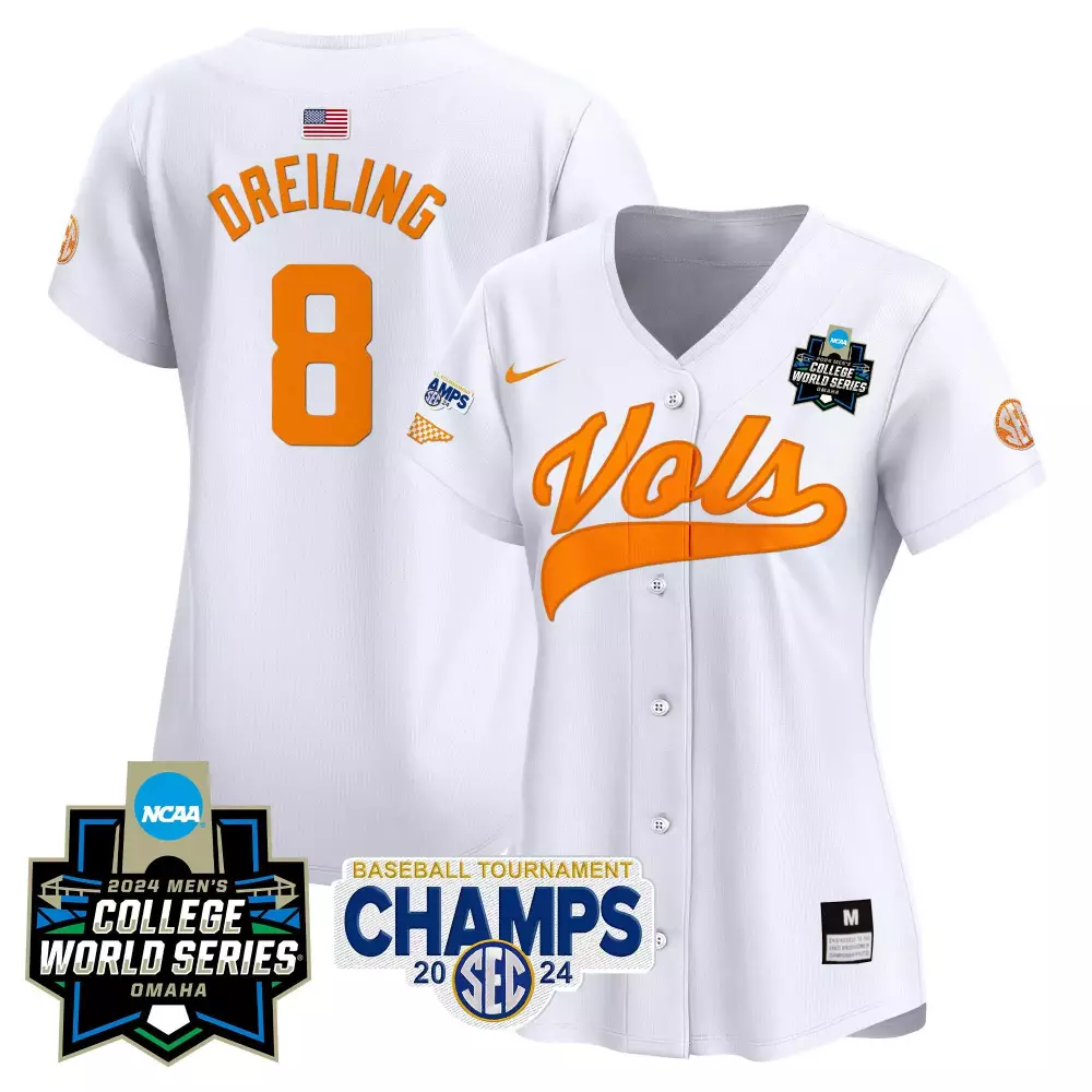 dylan dreiling white womens tennessee volunteers 2024 tournament champions vapor premier limited jersey all stitched