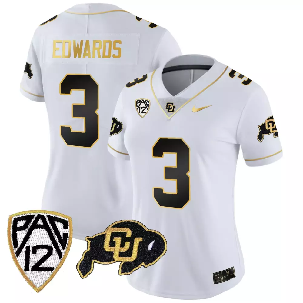 Dylan Edwards Colorado Buffaloes White Gold Vapor Limited Jersey | Stitched Gold | Women's Fan Gear | For Women & Youth