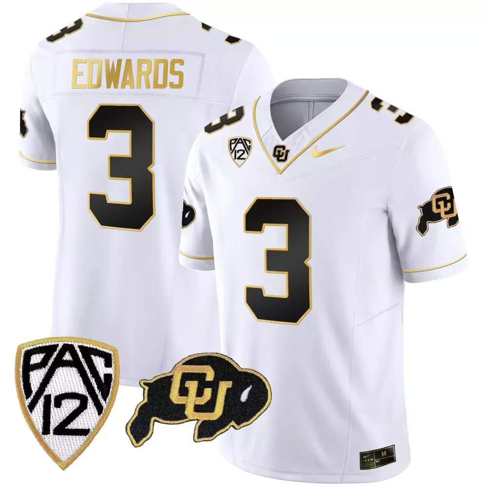 Dylan Edwards Colorado Buffaloes White Gold Vapor Limited Jersey | Stitched Gold | Women's Fan Gear | For Women & Youth