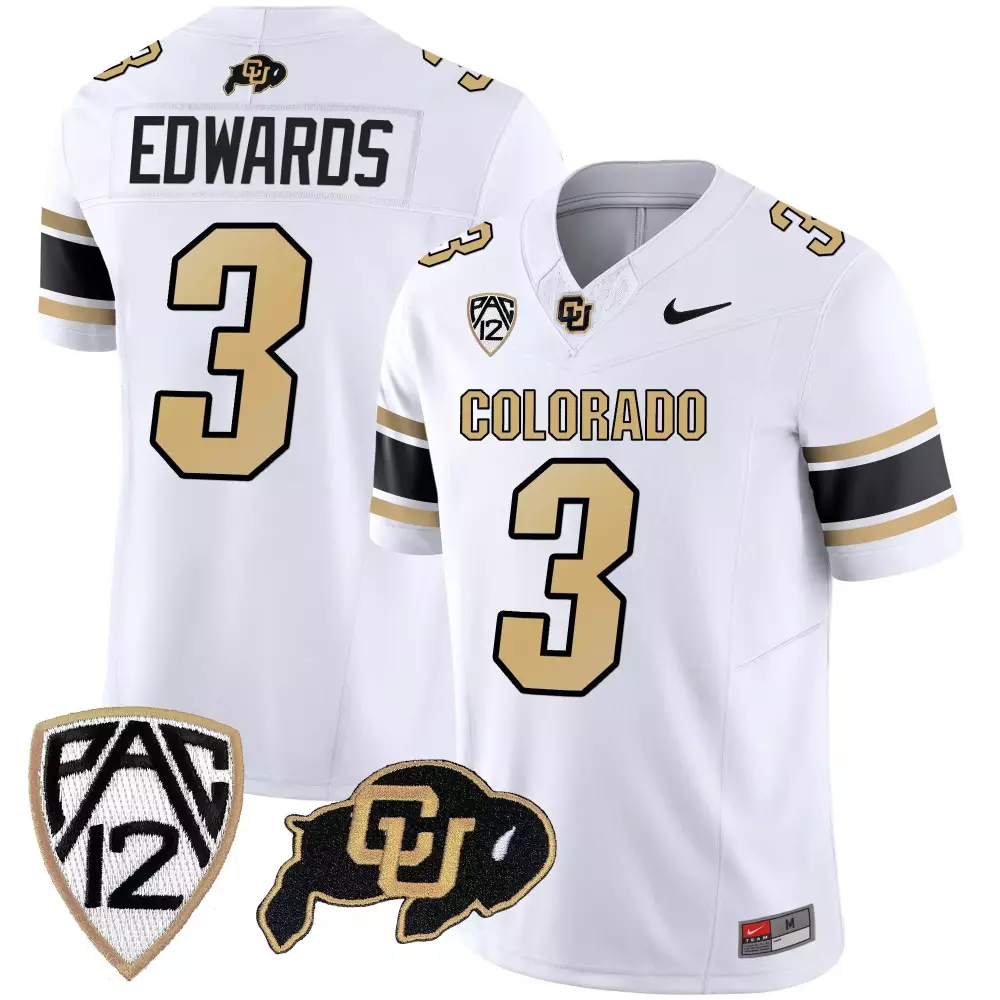 Dylan Edwards Colorado Buffaloes Vapor Limited Jersey | White Gold V2 | All Stitched Fan Gear for Men, Women & Youth