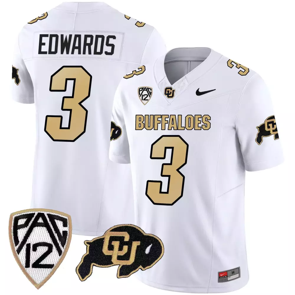 Dylan Edwards Colorado Buffaloes Vapor Limited Jersey | White Gold V2 | All Stitched Fan Gear for Men, Women & Youth