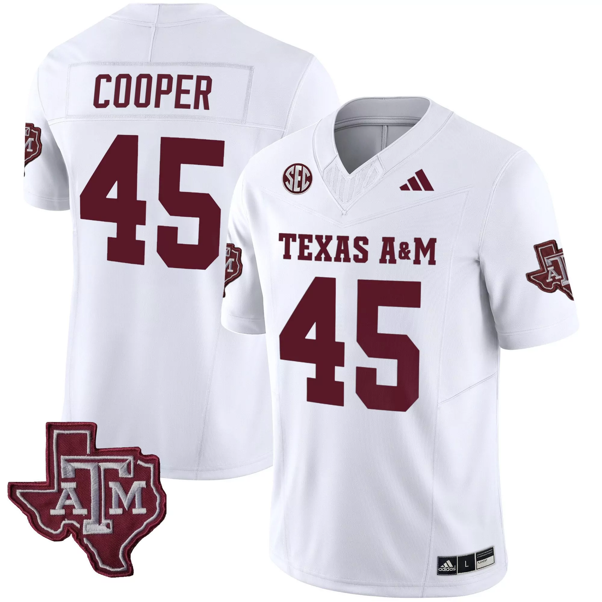 edgerrin cooper white mens texas am aggies vapor limited jersey all stitched