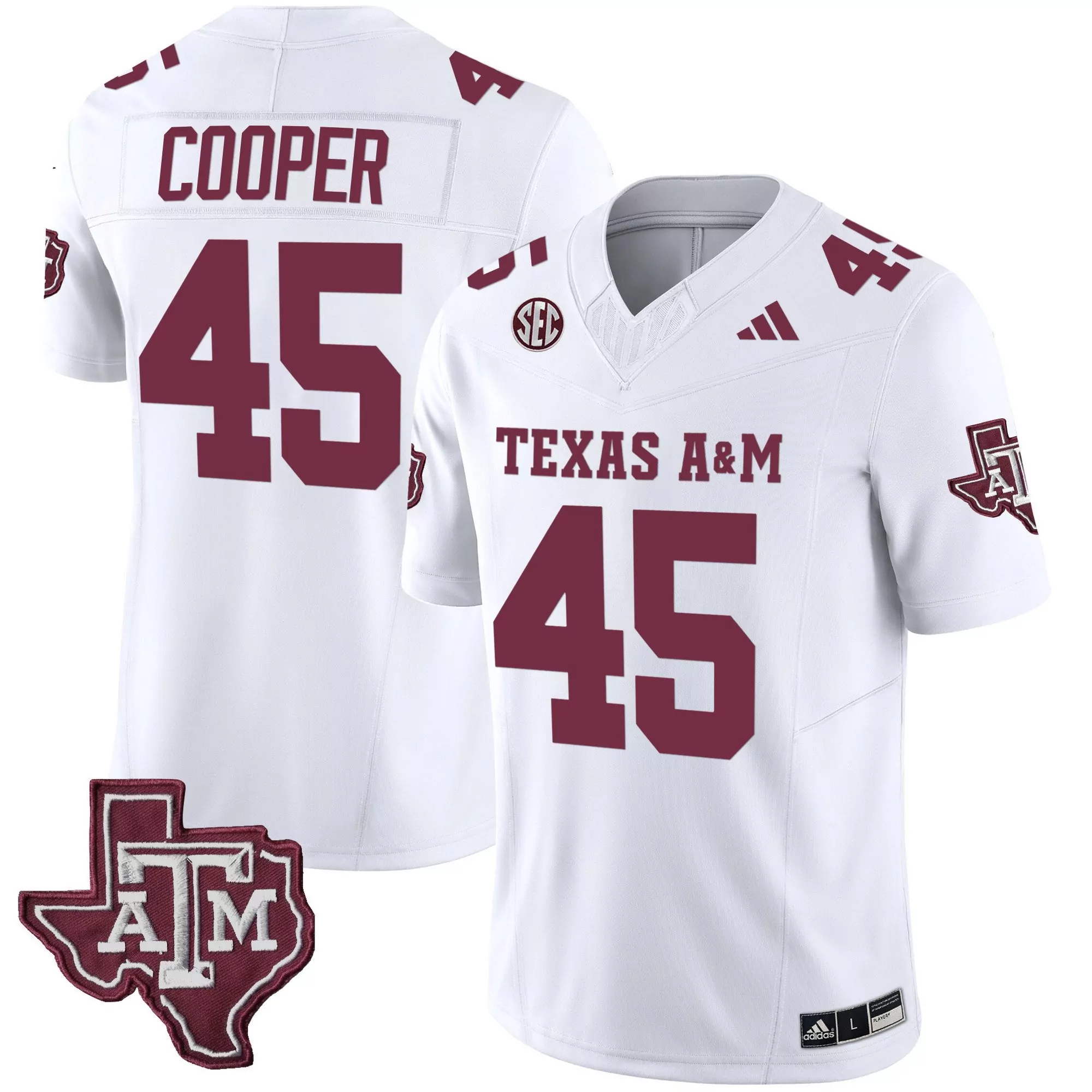 edgerrin cooper white mens texas am aggies vapor limited jersey all stitched