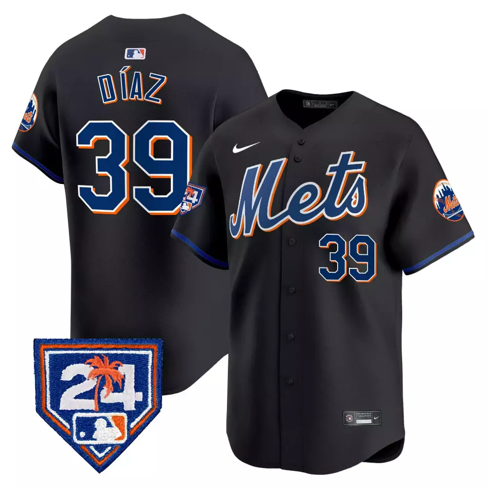 edwin diaz black mens new york mets 2024 spring training vapor premier limited jersey v2 all stitched