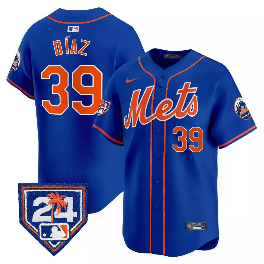 edwin diaz red mens new york mets 2024 independence day vapor premier limited jersey all stitched